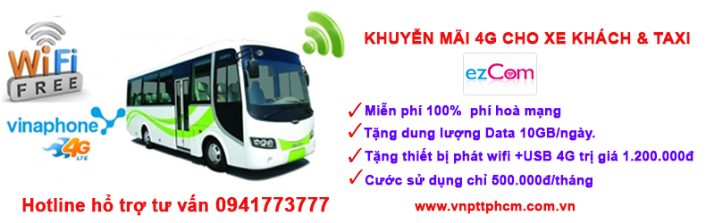 gói cước ezCom  phát wifi cho xe khách và taxi ở HCM