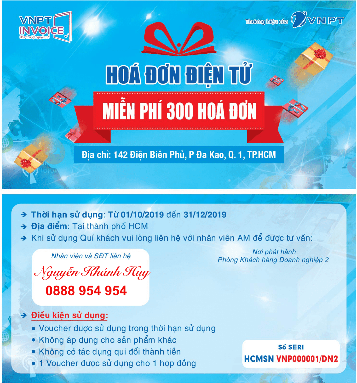 tặng voucher 300HĐ khi đăng ký dịch vụ hóa đơn điện tử VNPT
