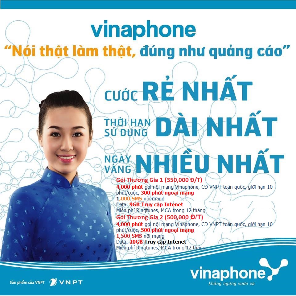 VNPT Vinaphone khuyến mãi gói cước thương gia
